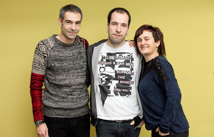 Ezker-eskuin, Ander Bergara Sautua, Jokin Azpiazu Carballo eta Miren Aranguren Etxarte.