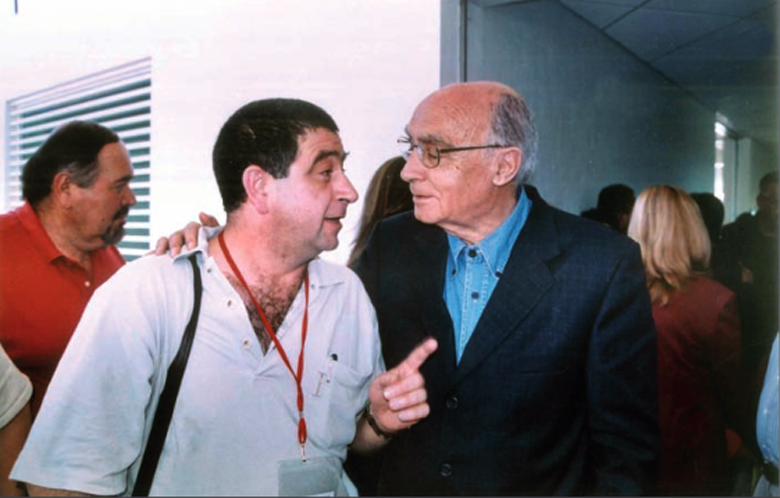 Jon Alonso eta José Saramago 1999an Bilbon. 