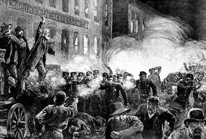 1886ko Chicagoko istiluen irudia.