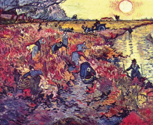 'Mahasti gorria Arlesetik gertu' (1888) bizirik zela Van Goghek saldutako olio bakarra da, baina ez artelan bakarra, gutxienez beste hamalau obra saldu baitzituen hil baino lehen.
