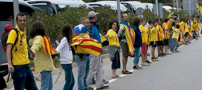 Aurten irailaren 11n egindako Via Catalanaren irudi bat (El Pertus eskualdekoa); ekimenak sekulako arrakasta izan zuen. 