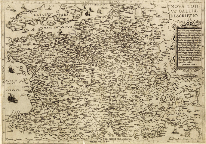 XVI. mende amaierako Frantziako Erresumako mapa 