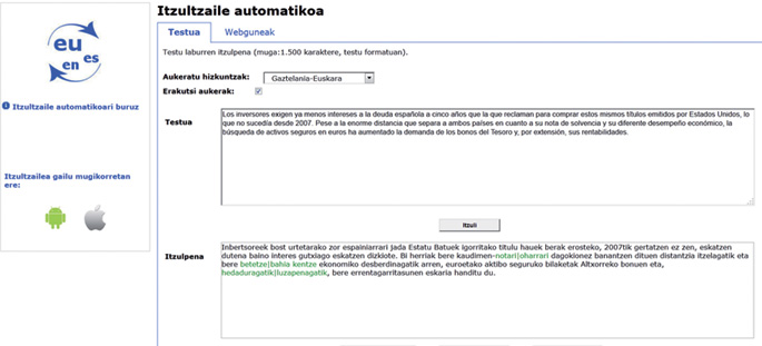 5 milioi dokumentu itzuli ditu 2013an Eusko Jaurlaritzaren itzultzaile automatikoak