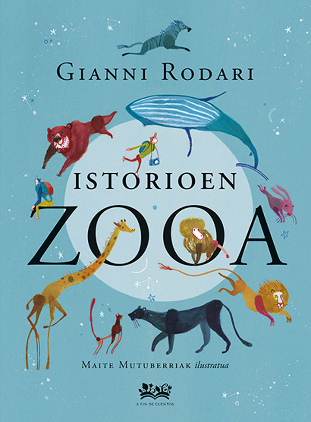 Istorioen zooa | Egilea: Gianni Rodari | Ilustratzailea: Maite Mutuberria | Itzultzailea: Uxoa Iñurrieta | A fin de cuentos, 2020.