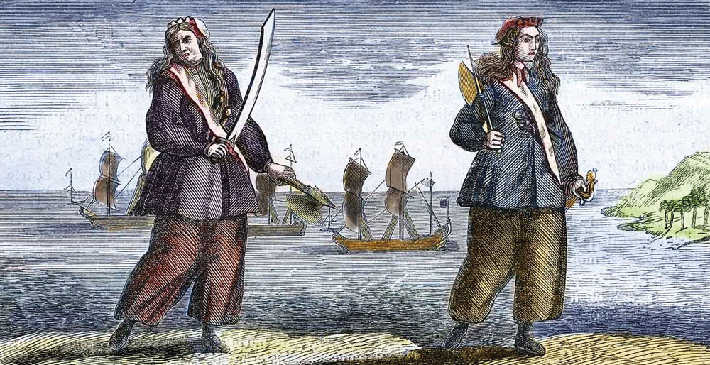 Mary Read eta Anne Bonny piratak. 300 urte dira bata hil eta bestea desagertu zela. (arg.: B. Cole)