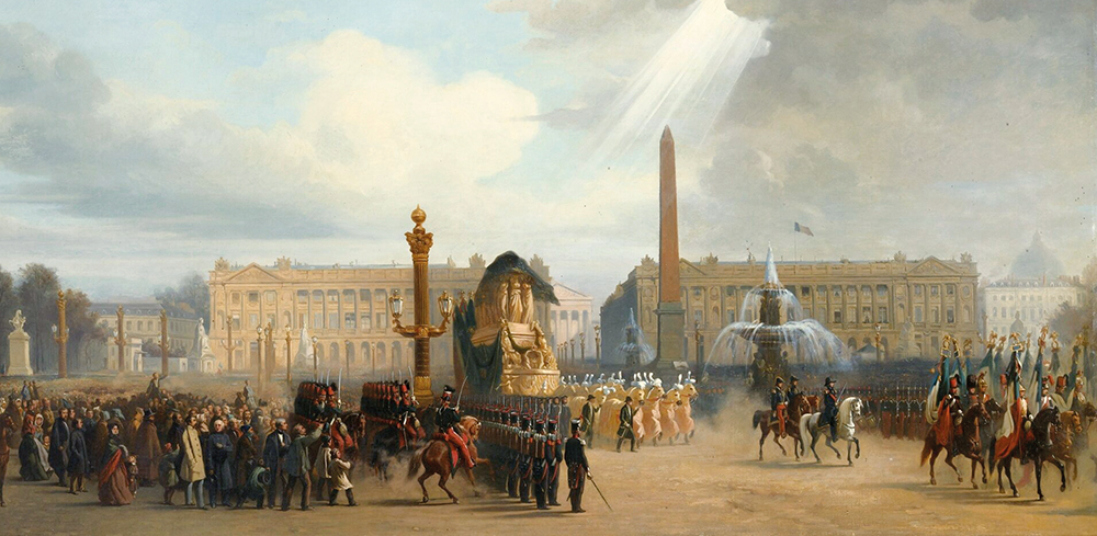 Duela 200 urte hil zen arren, Napoleon Bonaparteren hileta ofiziala 1840ko abenduaren 15ean izan zen, hau da, ia 20 urte geroago. (arg.: Jacques Guiaud)