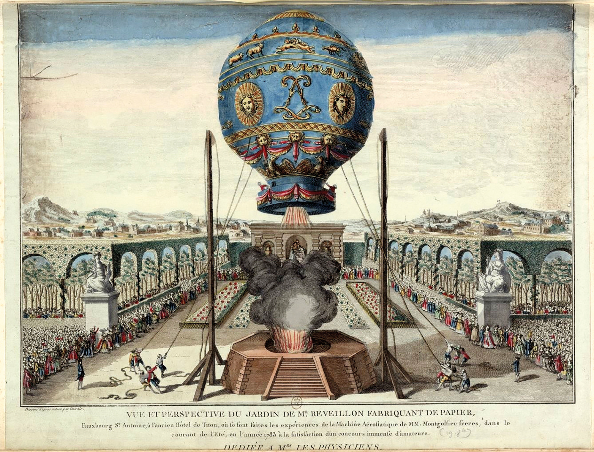 Montgolfier anaiek 1783an asmatutako “makina aerostatikoa”. (argazkia: Claude Louise Desrais)
